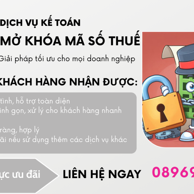 Dịch vụ mở khóa mã số thuế
