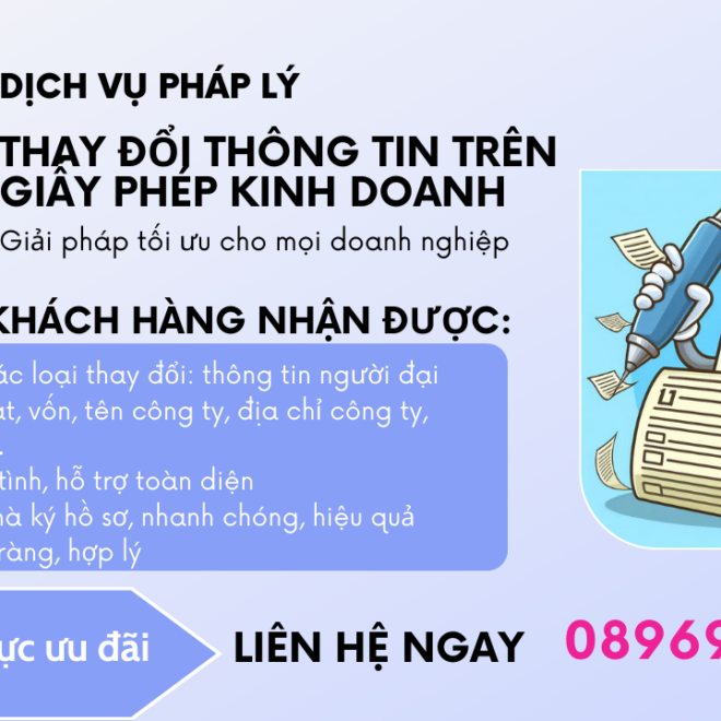 Dịch vụ thay đổi thông tin trên giấy phép